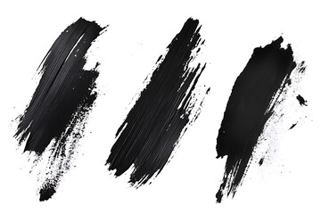 Wall Mural - Set of black paint, ink brush strokes, brushes, line isolated on a white background