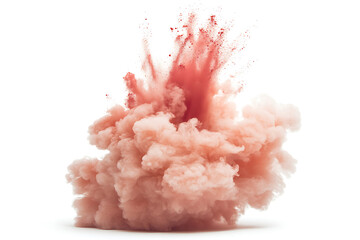 Aufkleber - Paint explosion, red powder splash, smoke isolated on a white background