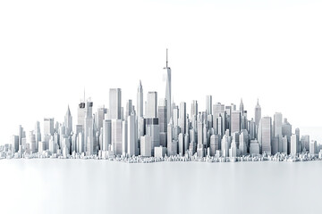 Poster - New york city skyline isolated on a white background