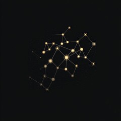 Poster - Celestial pattern in dark space featuring bright stars and connecting lines during a clear night. Generative AI