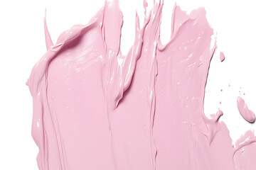 Leinwandbilder - Pink paint dripping isolated on a white background