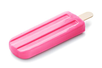 Poster - Pink popsicle isolated on a white background