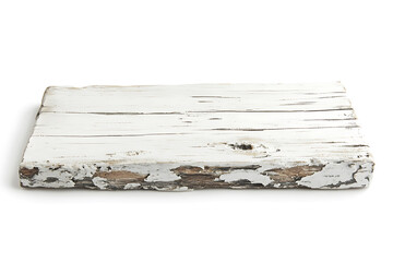 Poster - Old white painted wooden board isolated a white background