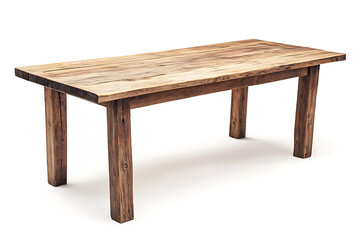 Poster - Old wooden table isolated a white background