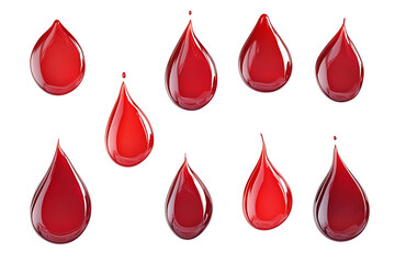 Poster - Set of red blood drop splash isolated a white background