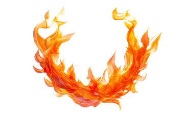 Aufkleber - Realistic fire flames isolated a white background