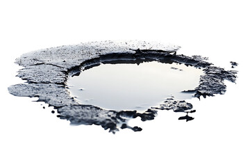 Poster - Realistic water puddle isolated a white background