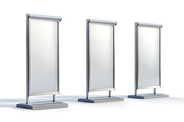 Poster - Set of sidewalk advertising stands isolated a white background