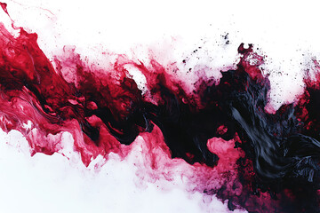 Poster - Red blood or paint flowing down isolated a white background