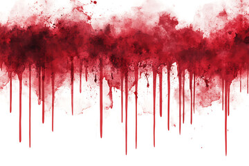 Poster - Red blood or paint flowing down isolated a white background