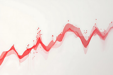 Poster - Red upward arrow graph showing rising trend isolated a transparent background