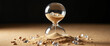 © Yury - Hourglass filled with fine sand and sparkling crystals, conveying a sense of time passing and reflection, set against a dark background with subtle highlights