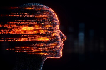Wall Mural - abstract concept of futuristic global connectivity of financial data analysis business programmer co
