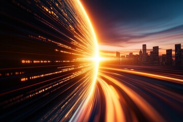 Wall Mural - abstract concept of futuristic global connectivity of financial data analysis business programmer co