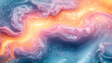 Wall Mural - abstract swirling pastel nebula cosmic art