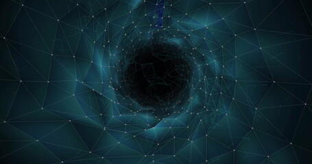 Image of scope scanning over network of connections on black background