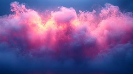 vibrant pink and blue clouds in a dreamy sky