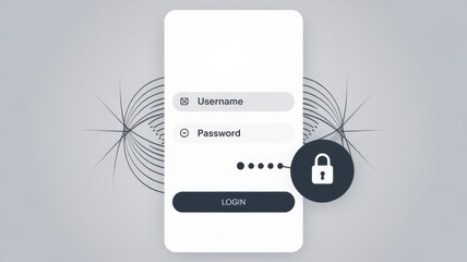 mobile login screen for online banking, secure authentication