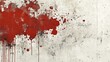 © A4719 - Grunge Red Blood Splatter on Distressed White Wall Texture Background