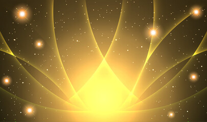 Wall Mural - gold light glowing abstract background
