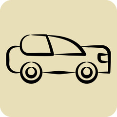 Wall Mural - Icon Car. related to Parking symbol. hand drawn style. design editable