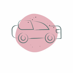 Wall Mural - Icon Car. related to Parking symbol. Color Spot Style. design editable