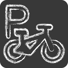 Wall Mural - Icon Bike Parking. related to Parking symbol. chalk Style. design editable