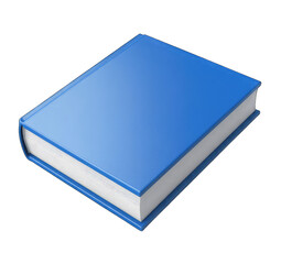 3D shot of  blue book isolated on a transparent PNG white background, minimalist graphic