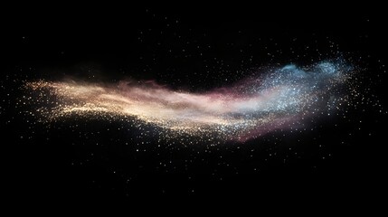 Wall Mural - glittering cosmic dust swirl across dark space