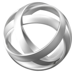 Wall Mural - Abstract Silver 3D Sphere with Smooth Curves