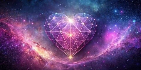 Wall Mural - Cosmic Heart A Polygonal Love in the Nebulae