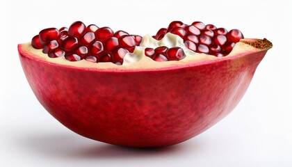 Wall Mural - Juicy pomegranate, half-opened, reveals vibrant red arils.