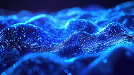 Leinwandbilder - A captivating abstract background featuring glowing blue binary code, providing a modern and futuristic feel perfect for technology and data presentations.
