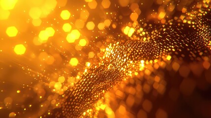 Aufkleber - Vibrant abstract background showcasing glowing particles and dynamic light beams. The futuristic design features hexagonal patterns and a stunning color palette.