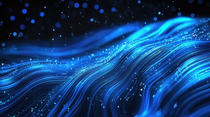 Aufkleber - A captivating abstract background featuring glowing blue particles and interconnected lines, symbolizing modern data connectivity and digital technology.