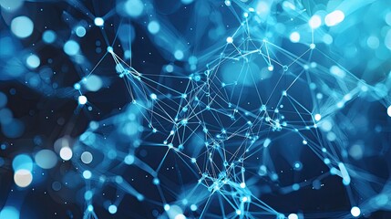 Fototapete - Explore this abstract technology background featuring intricate circuit patterns and digital elements in a captivating blue color scheme, ideal for innovation themes.