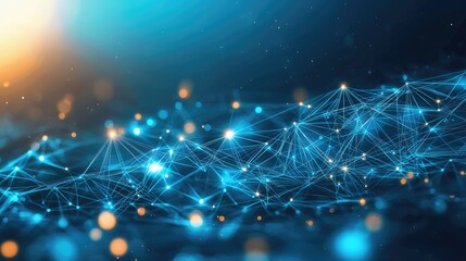 Aufkleber - Stunning abstract image showcasing a digital technology background with glowing blue lines and circuits, symbolizing innovation and connectivity in a modern environment.