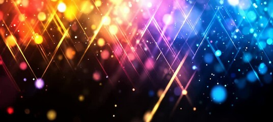 Wall Mural - abstract shiny colorful lights sparkle on dark background. generative video ai technology.