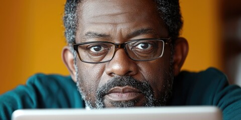 Aufkleber - Two teachers are depicted in a close-up image as they review a digital presentation on a laptop in a brightly lit office, showcasing their focused and intense expressions