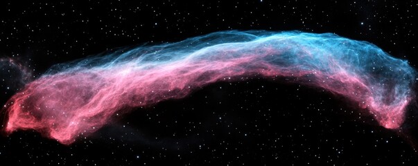 Poster - Colorful Cosmic Nebula in Space with Starry Background and Dust