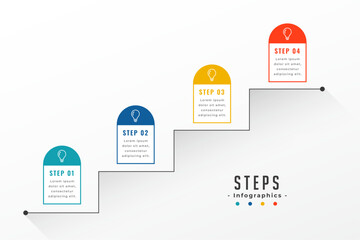Sticker - four step milestone path template for business marketing