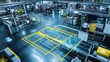 © CreativeSeven  - Modern factory floor with digital twin overlay concept industrial environment smart technology implementation