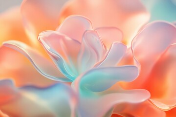 Wall Mural - delicate pastel blossom: an artistic close-up of a soft, translucent flower petal displaying etherea