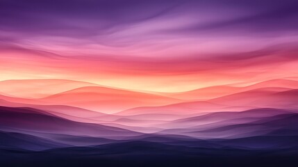 Wall Mural - Serene abstract landscape at sunset, showcasing vibrant hues and soft gradients in the sky