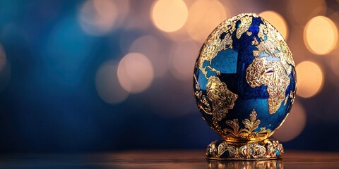 Wall Mural - globe of earth in style of luxury easter egg