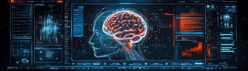 Futuristic AI interface on a modern computer screen