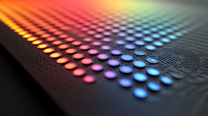 Illuminated Circular Array Showing Rainbow Hues