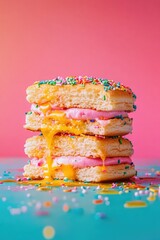 Wall Mural - Stack of Donuts with Icing and Sprinkles