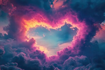 Wall Mural - Heart Shaped Cloud in Sky