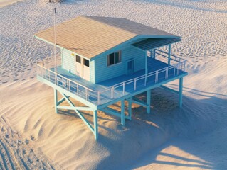 Sticker - Lifeguard Tower on Sandy Beach